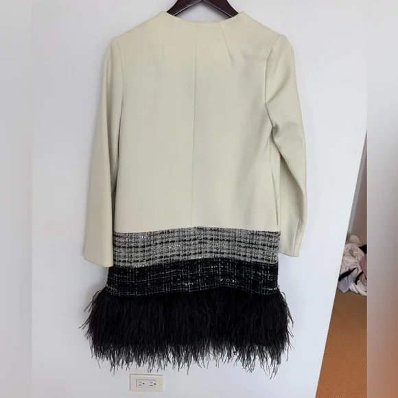 Milly Feather Trimmed Coat size 6 - Picture 7 of 7